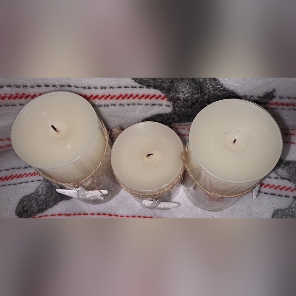 Pier 1 Oceans Sea Shell Filled Scented Pillar Candle. - Picture 3 of 5